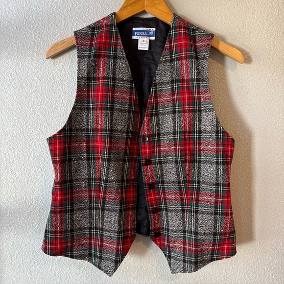 Pendleton Vintage Tartan Plaid Vest size 6 made in USA Wool Preppy - Picture 1 of 6